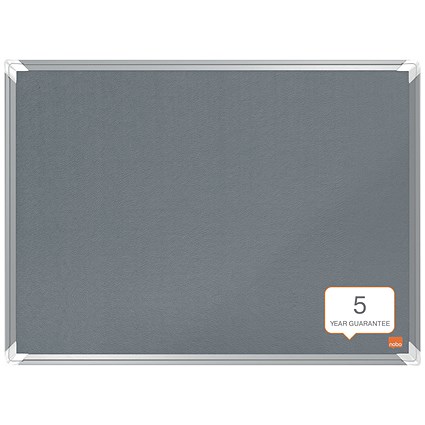 Nobo Premium Plus Felt Notice Board, 600x450mm, Grey Nobo Premium Plus Felt Notice Board, 600x450mm, Grey