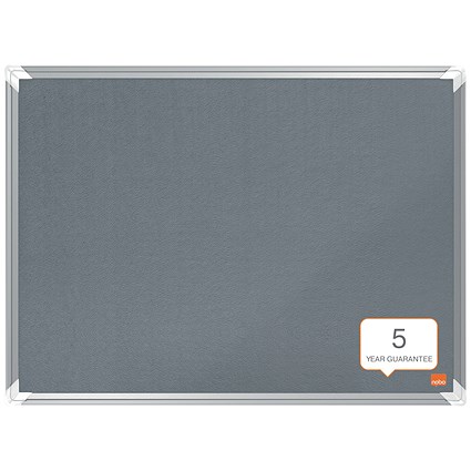 Nobo Premium Plus Felt Notice Board, 900x600mm, Grey