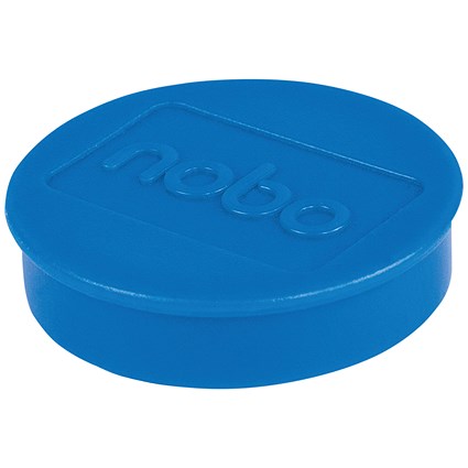 Nobo Whiteboard Magnets, 38mm, Blue, Pack of 10