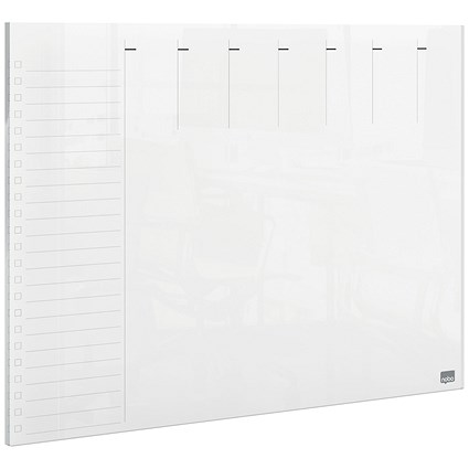 Nobo Transparent Acrylic Mini Weekly Desktop Whiteboard, Frameless, A4