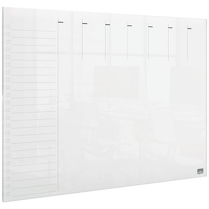 Nobo Transparent Acrylic Mini Weekly Desktop Whiteboard, Frameless, A3