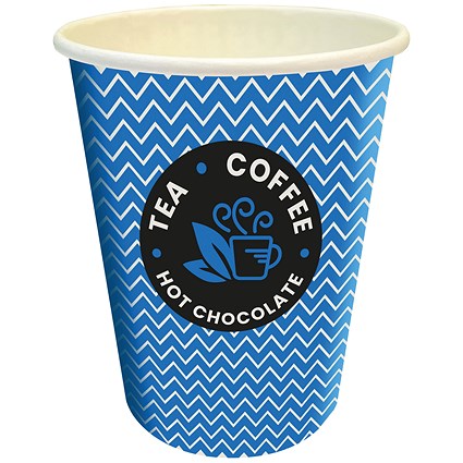 Hot Drink Cup, 227ml, Blue, Pack of 50