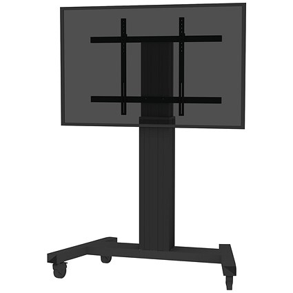Neomounts Motorised Portable TV Floor Stand, Suitable for 42-100" TVs, Adjustable Height, Black