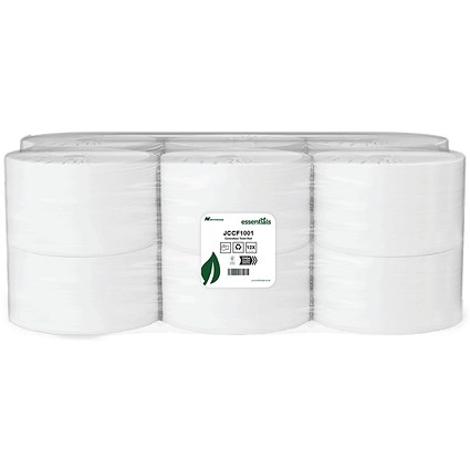 Centrefeed Toilet Roll 2-Ply 270 Sheets Per Roll 100m (Pack of 12) JCCF1001DS