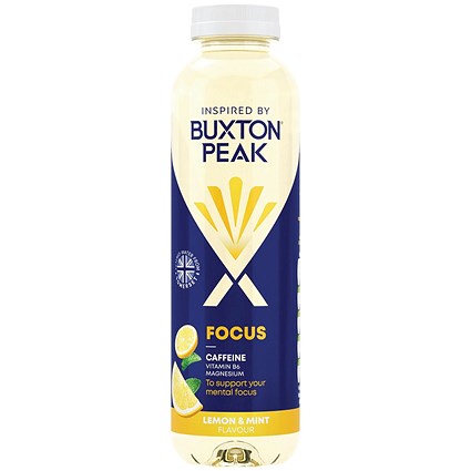 Buxton Peak Focus Lemon + Mint Water 400ml Pack of 12