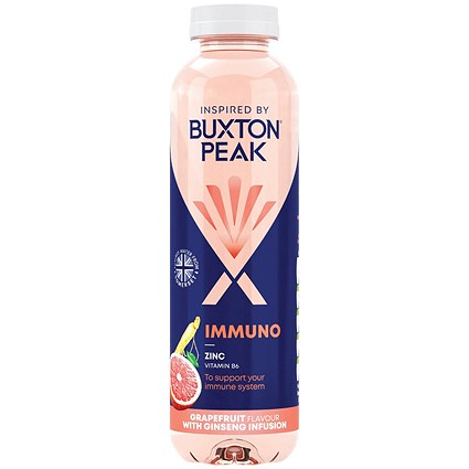 Buxton Peak Immuno Grapefruit +Ginseng Water 400ml Pack of 12