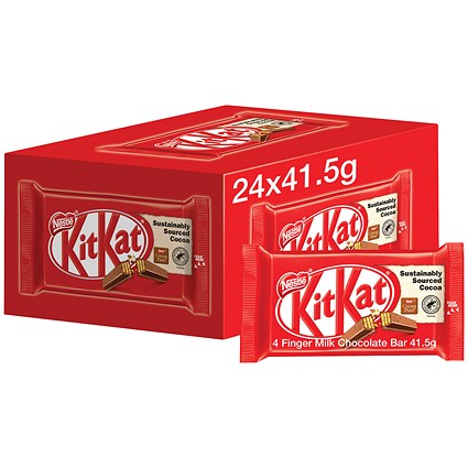 Nestle KitKat 4 Finger Chocolate Bar, Pack of 24 Nestle KitKat 4 Finger Chocolate Bar, Pack of 24