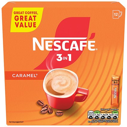 Nescafe 3-in-1 Caramel Coffee Sachets Pack of 12