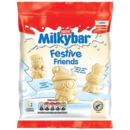 Nestle Milkybar Festive Friends White Chocolate Bag, 57g