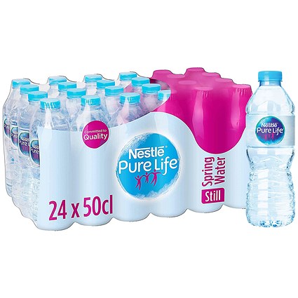 Nestle Pure Life Water, Plastic Bottles, 500ml, Pack of 24