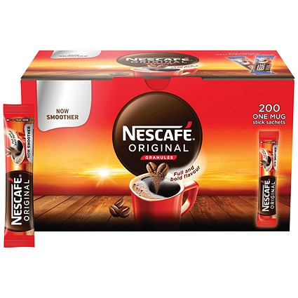 Nescafe Original Instant Coffee Sachet Sticks - Pack of 200
