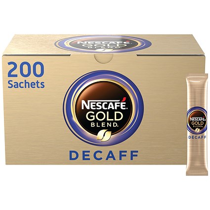 Nescafe Gold Blend Instant Decaffeinated Coffee Sachet Sticks - Pack of 200