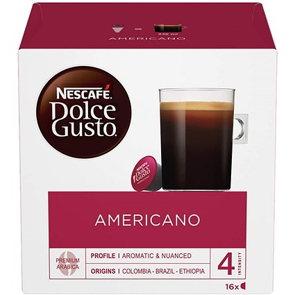 Nescafe Dolce Gusto Americano Capsules, 16 Capsules, Pack of 3