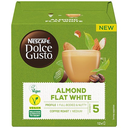 Nescafe Dolce Gusto Almond Flat White Capsules, 12 Capsules, Pack of 3