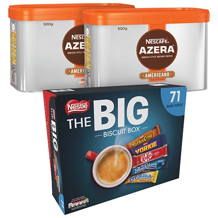 Nescafe Azera Americano Instant Coffee, 500g - Buy 2 Get 1 x Nestle The Big Biscuit Box Variety Pack Free