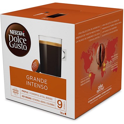 Nescafe Dolce Gusto Grande Intenso Capsules, 16 Capsules, Pack of 3