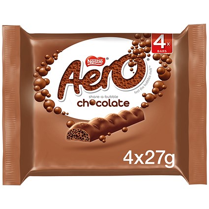 Nestle Aero Bubbly Bar Milk Chocolate, 27g, Pack of 4