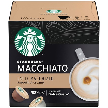 Starbucks Latte Macchiato Dolce Gusto Capsules, 12 Capsules, Pack of 3