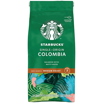 Starbucks Single-Origin Colombia Medium Roast Ground Coffee, 200g
