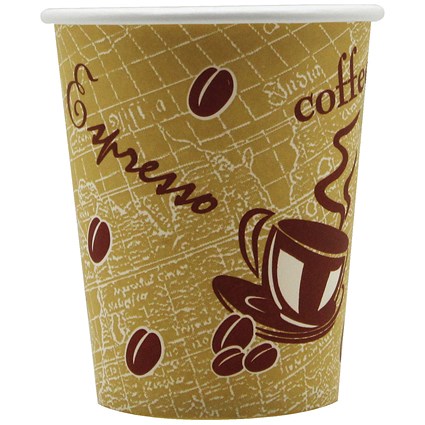 Single Wall Paper Cup 8oz Printed (Pack of 50)