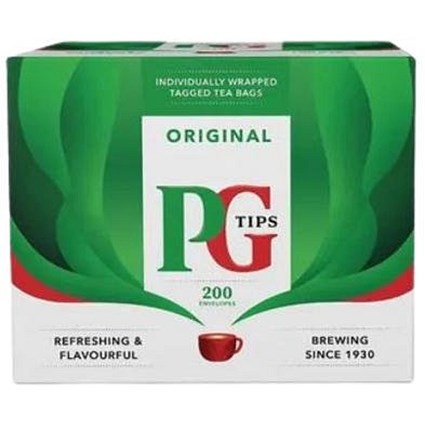 PG Tips Enveloped Tea Bags, Pack of 200 PG Tips Enveloped Tea Bags, Pack of 200