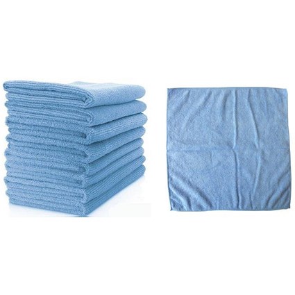 Janit-X Microfibre Cleaning Cloths, Blue, Pack of 10