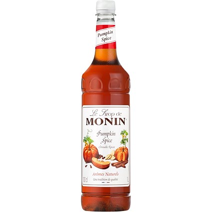 Monin Pumpkin Spice Syrup, 1 Litre, Plastic Bottle