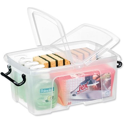 Strata Filing Box Strata Smart Box With Clip-On Folding Lid, 12 Litres, Clear | Paperstone