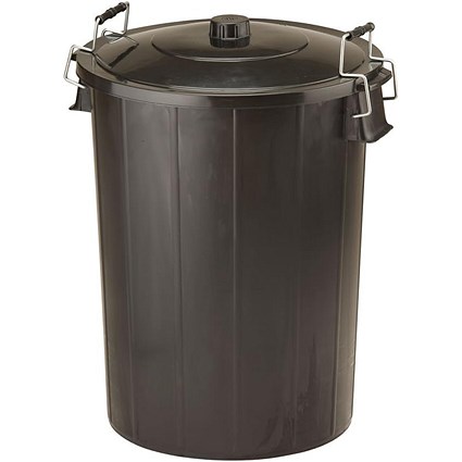 Strata Bin With Metal Clip Handles, 80 Litre, Black