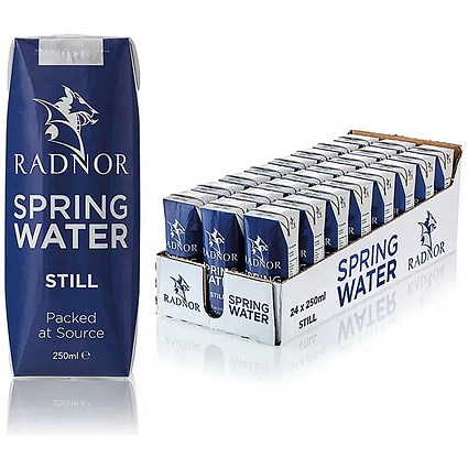 Radnor Hills Still Water, Tetra Pak Cartons, 250ml, Pack of 24 Radnor Hills Still Water, Tetra Pak Cartons, 250ml, Pack of 24