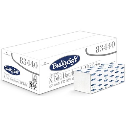 Bulky Soft Premium Hand Towels, Z-Fold, 2Ply, White, Pack of 150