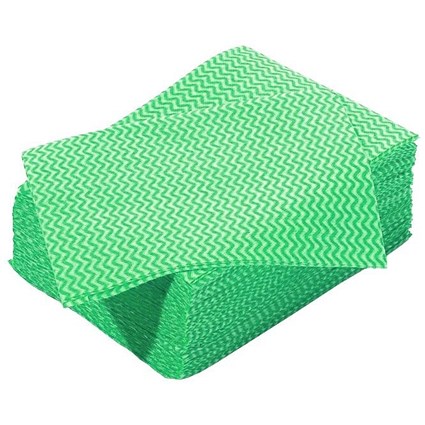 Janit-X Multi Purpose Non Woven Cloths, Green, Pack of 50