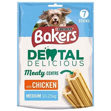 Bakers Dental Delicious Chicken Medium, 200g, 7 Sticks
