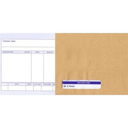Custom Forms Sage (SE45) Compatible Wage Envelopes, 107x128mm, Pack of 1000