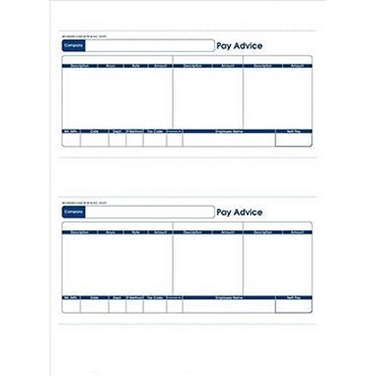 Custom Forms Sage (SE95) Compatible 1-Part Laser Pay Advice Forms, 500 Sheets/1000 Forms