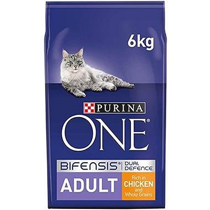 Purina One Adult Dry Cat Food Chicken & Wholegrains, 6kg
