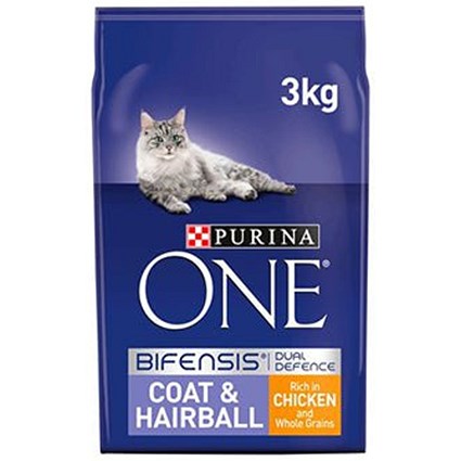 Purina One Coat & Hairball Dry Cat Food Chicken, 3kg