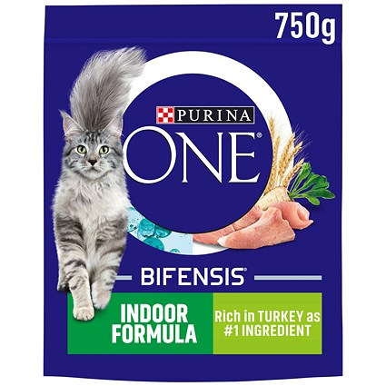 Purina One Indoor Dry Cat Food Turkey & Wholegrain, 750g
