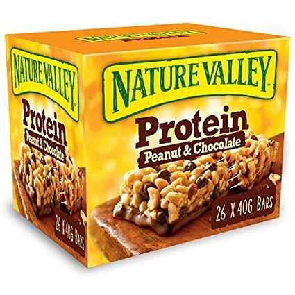 Nature Valley Peanut & Chocolate Gluten Free Protein Bar, 40g, Pack of 26 Nature Valley Peanut & Chocolate Gluten Free Protein Bar, 40g, Pack of 26