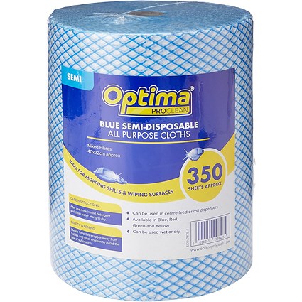 Janit-X Optima All Purpose Non Woven Cloth Roll, 350 Sheet, Blue