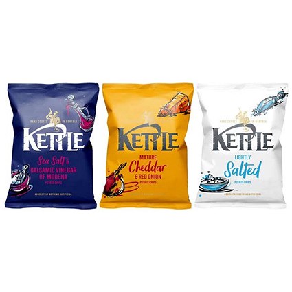 Kettle Hand Cooked Crisps Variety Box, 25g, Pack of 48 Kettle Hand Cooked Crisps Variety Box, 25g, Pack of 48