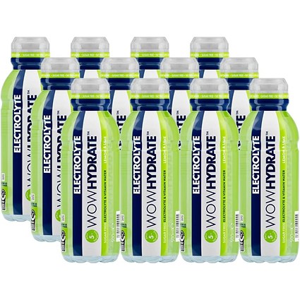 Wow Hydrate Lemon & Lime Electrolyte Water, 12x500ml Bottles