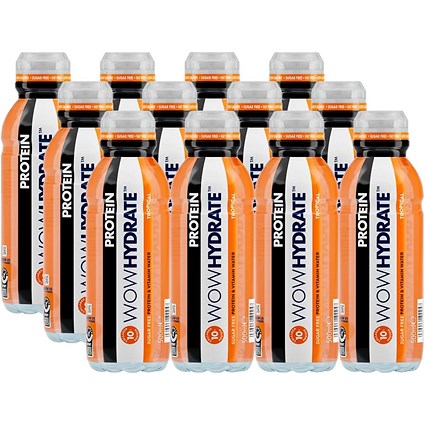 Wow Hydrate Sugar Free Tropical Protein & Vitamin Water, 12x500ml Bottles