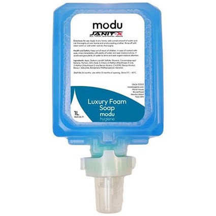 Janit-X Modu Luxury Blue Foam Soap Cartridges, 1 Litre