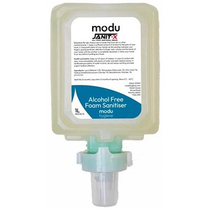 Janit-X Modu Alcohol Free Foam Sanitiser Cartridges, 1 Litre