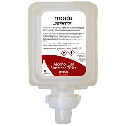 Janit-X Modu Alcohol Gel Sanitiser >70% Cartridges, 1 Litre
