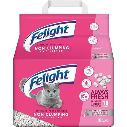 Felight Antibacterial Non-Clumping Cat Litter, 10 Litres