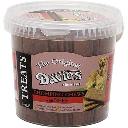Davies Chomping Chews Beef, 1.4kg Resealable Tub