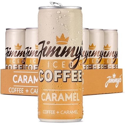 Jimmys Iced Coffee Caramel Cans, 250ml, Pack of 12