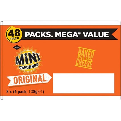 Jacob's Mini Cheddars Original Multipack Baked Snacks 6x23g (8 Pack)